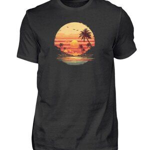 Sonnenuntergang Strand Herren T-Shirt – Tropical Vibes Beach Tee